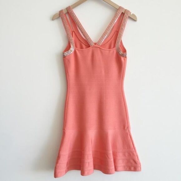 Marciano Coral Beaded Fit & Flare Bandage Dress - Picture 4 of 13